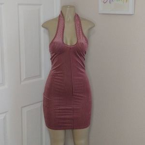 Pink velvet bodycon